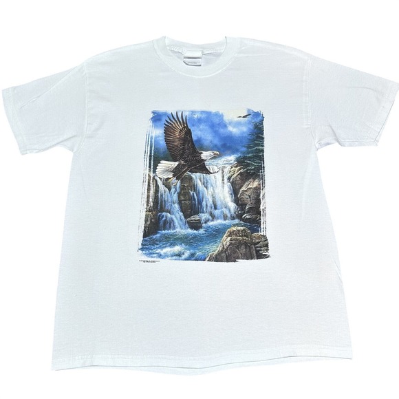 Hanes Other - Vintage 90s Wild Wings Eagle Scenic Waterfall Nature T-Shirt Size Medium